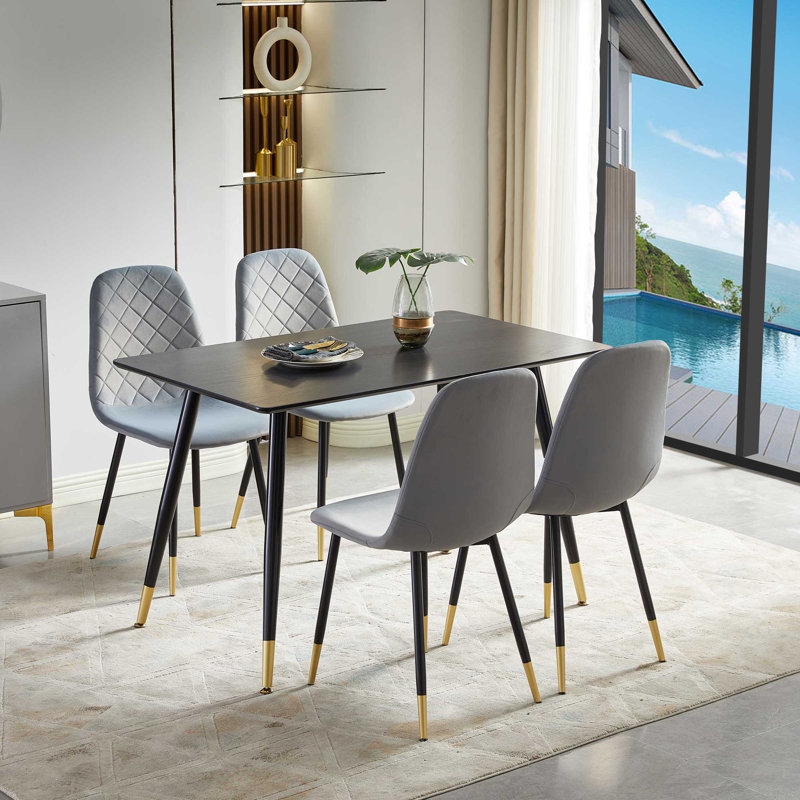 4 - Person Four Leg Dining Set, Gray