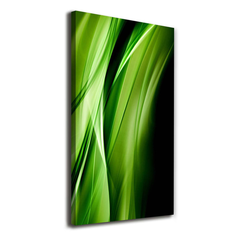 Green Waves Background - Wrapped Canvas Print