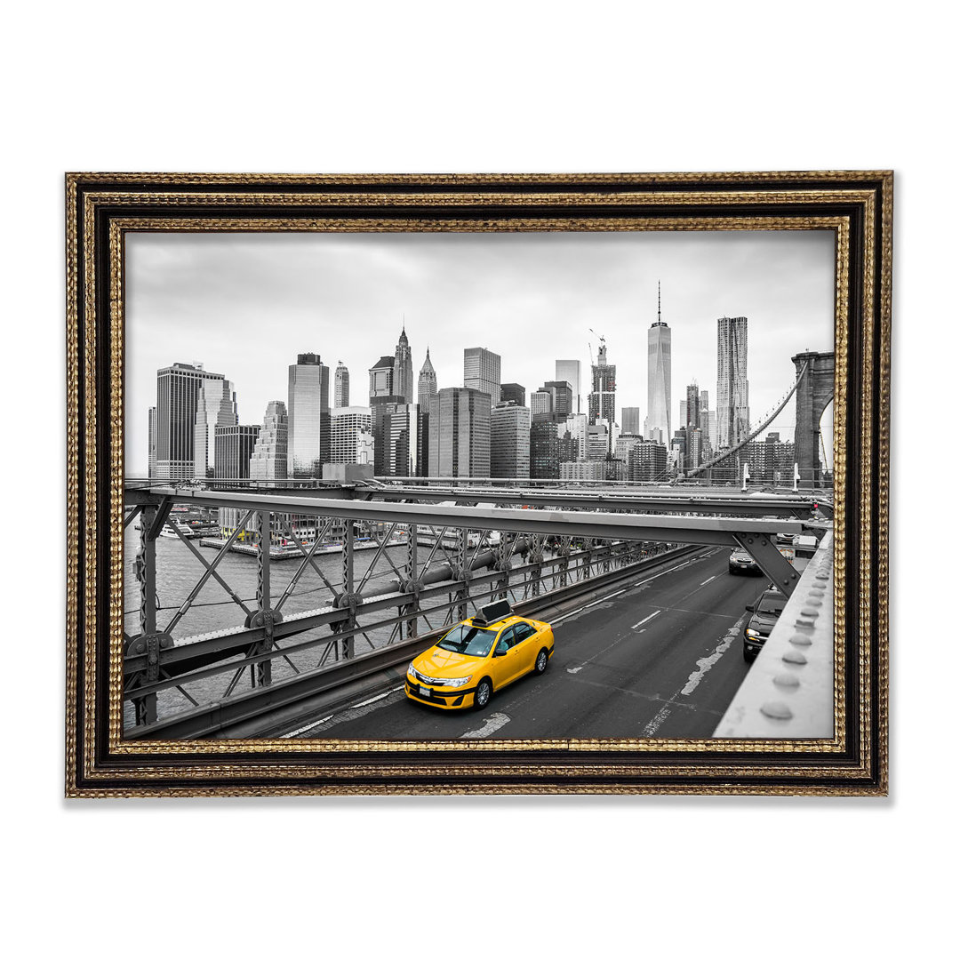 New York On The Bridge Yellow Cab - Druck