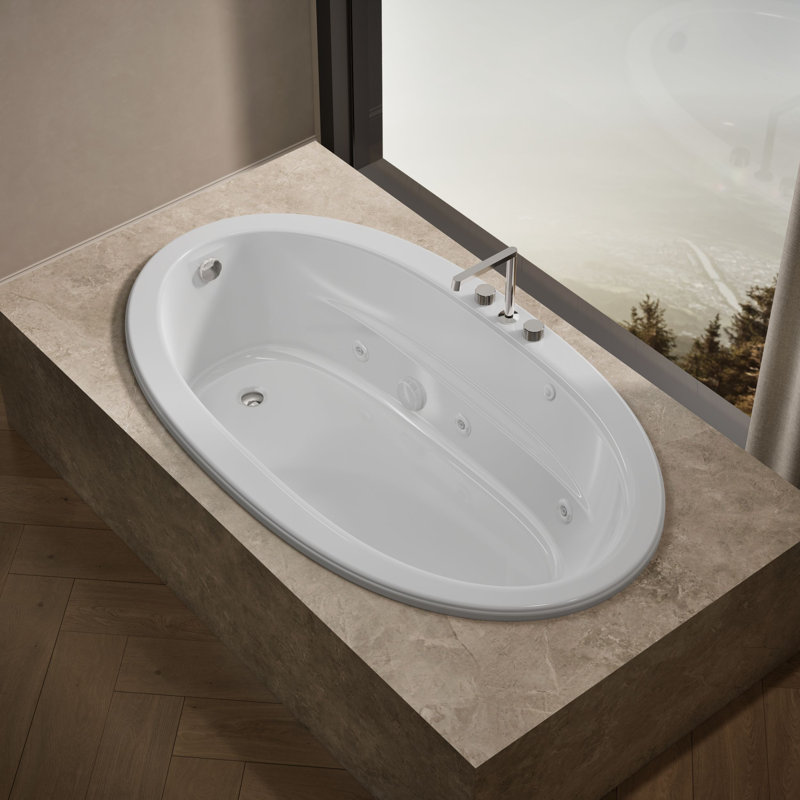 Sunward 72" x 42" Whirpool Bathtub, White