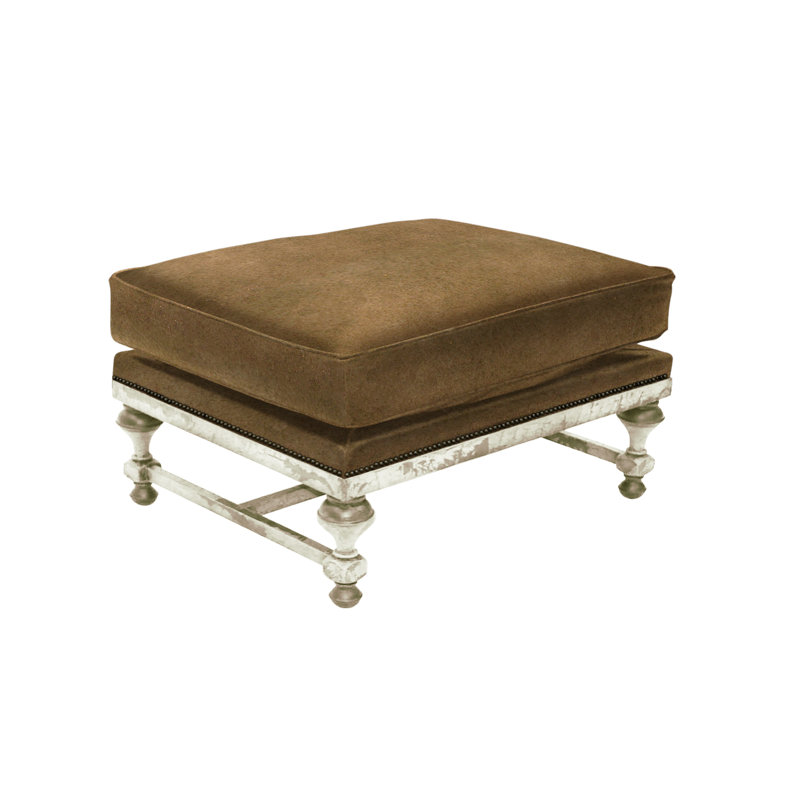 Ottoman, Guinevere Pewter, Brushy Bayou