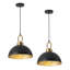 Luminaire suspendu dôme noir mat 1 lumière 2 pièces Worthing-1840204096