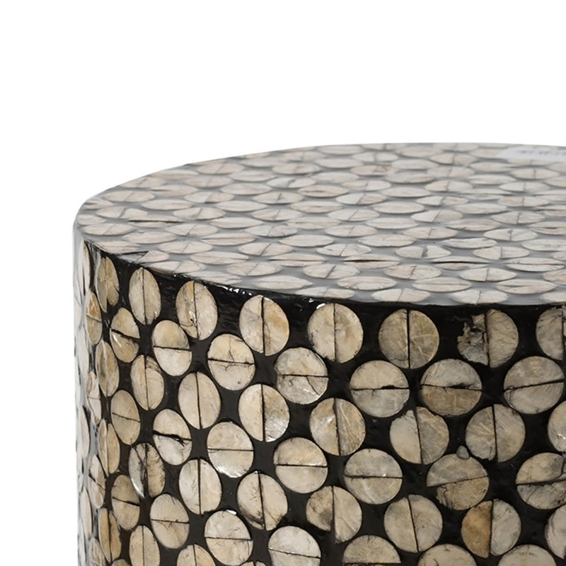 Tabouret de jardin cylindrique avec table d'appoint D14x20