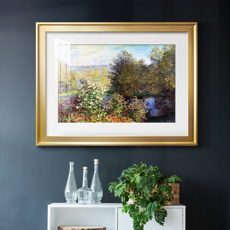 Le coin du jardin à Montgeron, 1876, reproduction d'art sur papier, Or, H 15 po x l 21 po x P 1,5 po