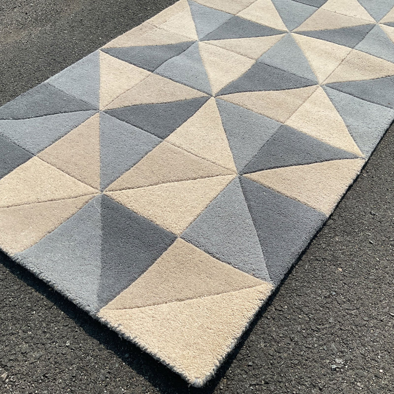 Wool Geometric Rug, Rectangle 2'8" x 4'10"