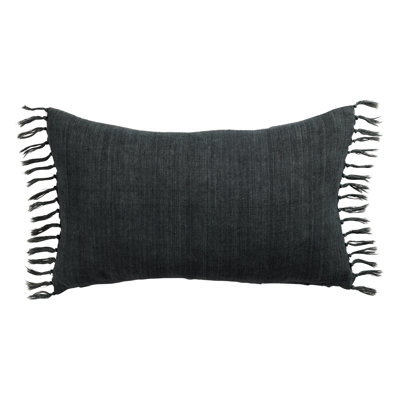 Sharron Tassels Linen Lumbar Throw Pillow