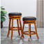 Tabouret de bar de couleur naturelle 30 po, siège en tissu gris anthracite-772993170-772993171-772993160