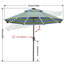 Parasol de marché en oléfine de 264 cm (104 po) avec éclairage solaire DEL, inclinaison et levage à manivelle-129168612