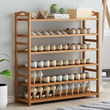 Ebern Designs 20 Pair Solid Wood Shoe Rack