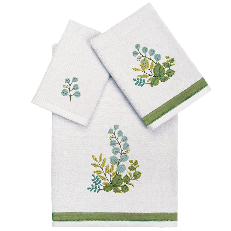  Botanica 3 Piece Turkish Cotton Towel Set, Silver