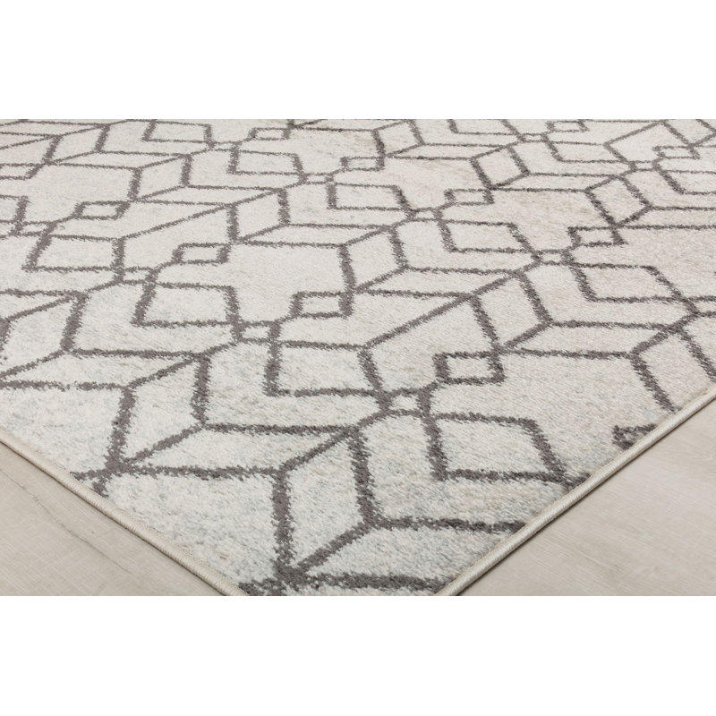 Ildiko Knox Tribal Candle White Area Rug, Rectangle 2'6" x 4'