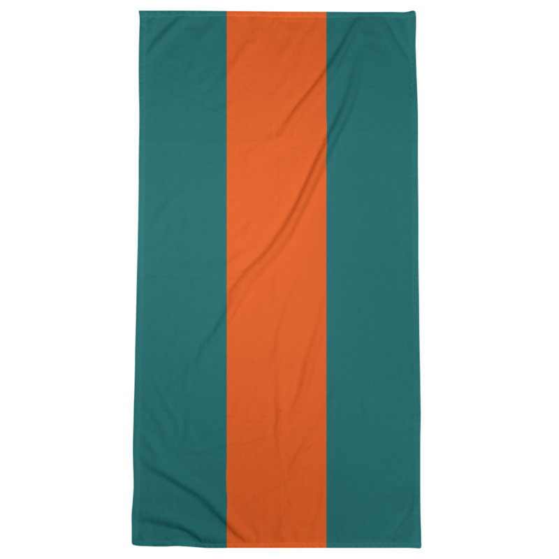 Beach Towel, Dark Aqua/Orange