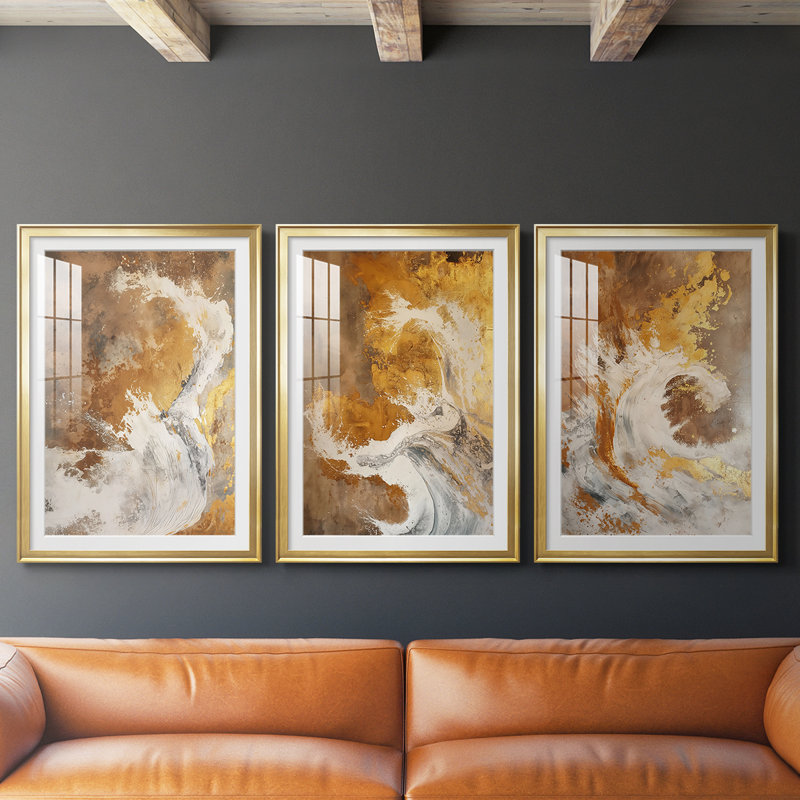 ABSTRACT Series CDXLII - Impression sur mesure avec cadre de qualité supérieure - 3 pièces, H 21 po x l 30 po