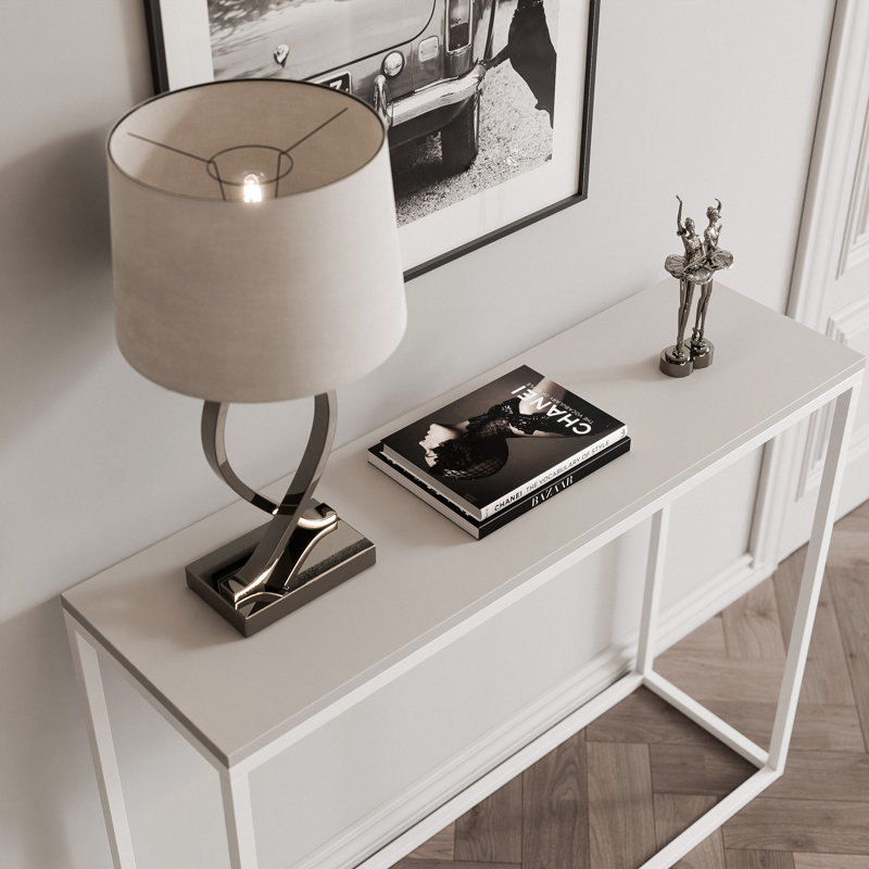 Console Table, white, 90cm H x 80cm W x 30cm D, white / cashmere, cashmere