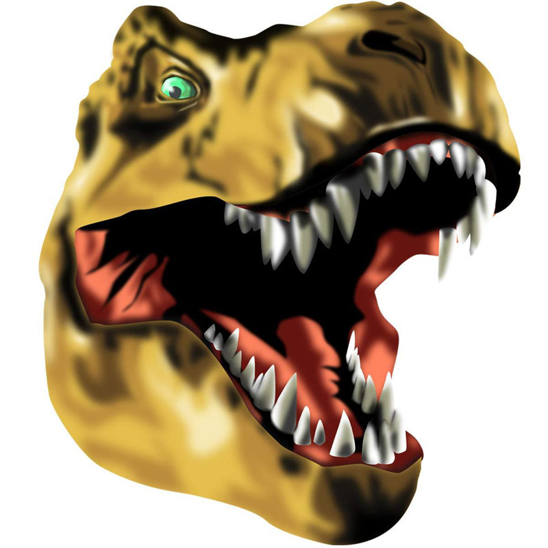 Décalcomanie murale en vinyle t-rex, H 14 po x l 12 po, Brun