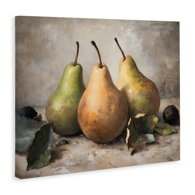 Poire, nature morte, toile, par Franklyn Gregory, H 16 po x l 20 po