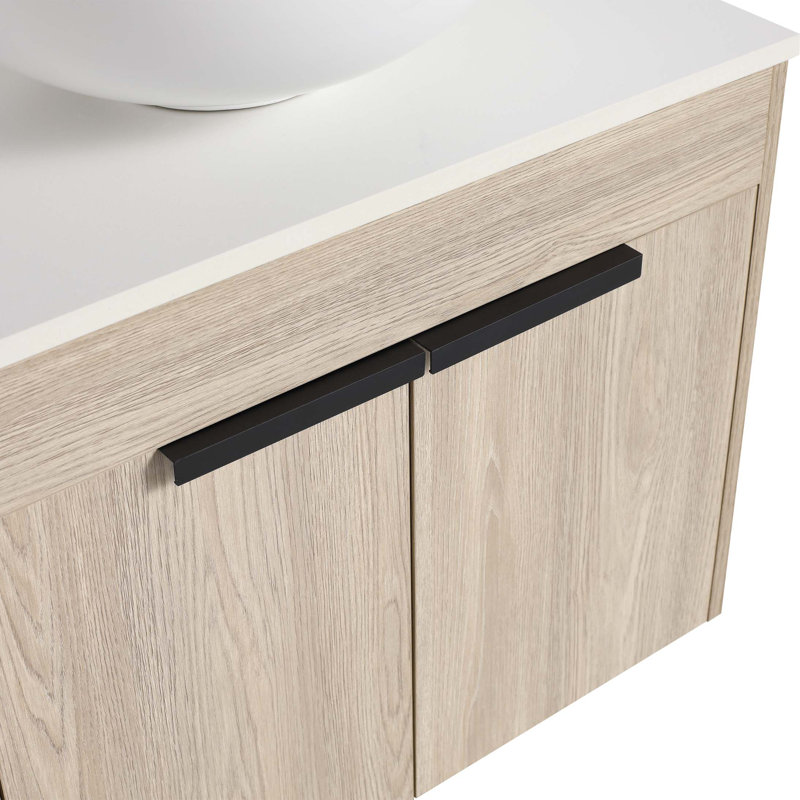Ensemble de meuble-lavabo mural 24 po avec lavabo en céramique