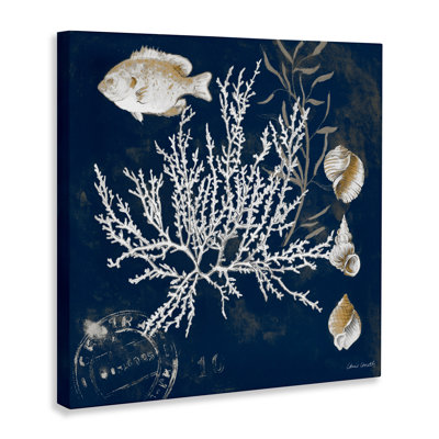 Coral Medley on Blue Canvas, design by Lanie Loreth