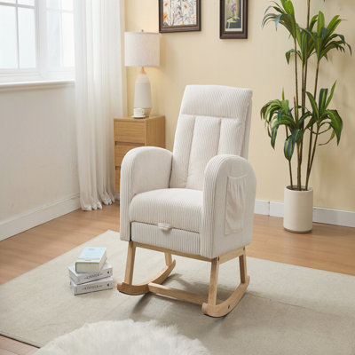 Chaise berçante avec pieds en bois massif, chaise berçante Modern