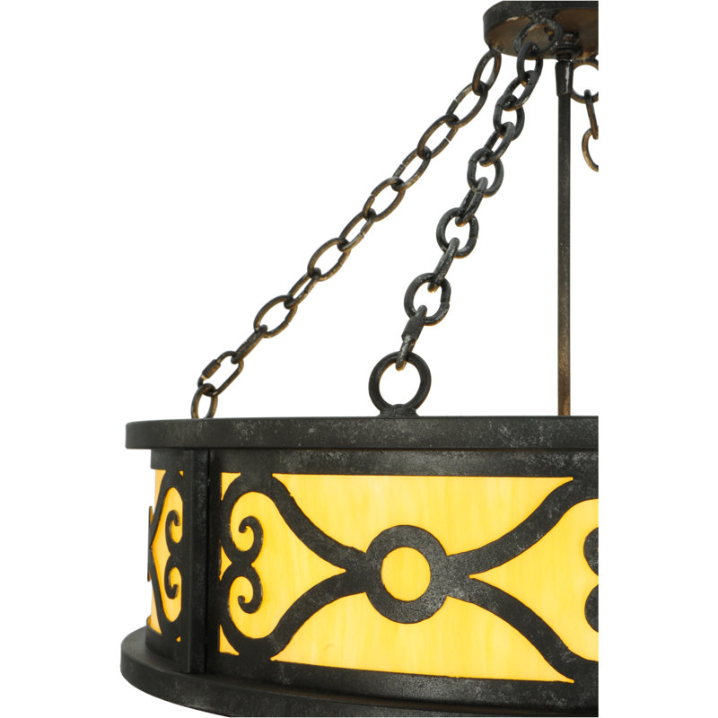 Luminaire suspendu tambour 4 lumières unique