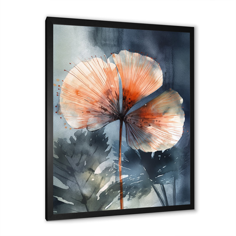 Feuilles de palmier tropical Ginkgo V - impression, Cadre photo noir, H 20 po x l 12 po x P 1 po