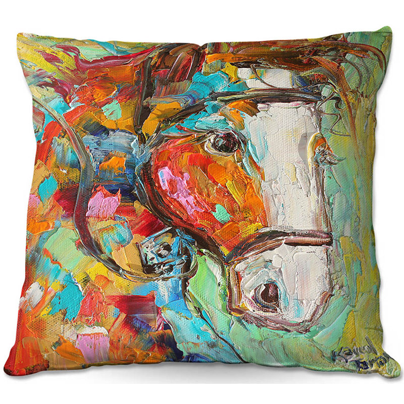  Coussin Portrait de cheval I, 16 po x 1 po