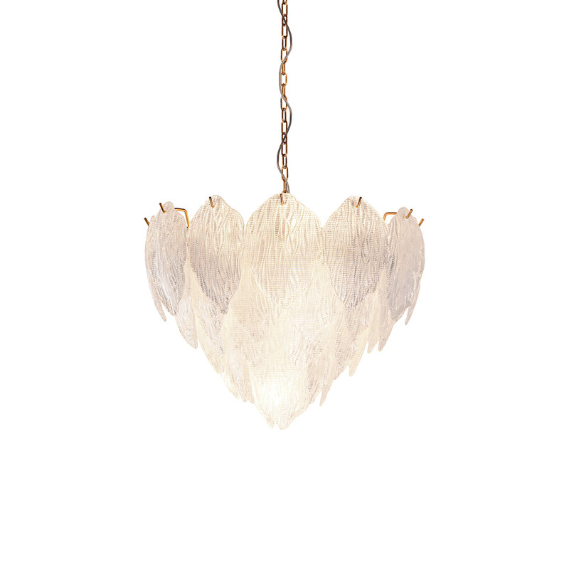 Clear Textured Glass Layered Small Chandelier