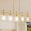 Lustre linéaire pour îlot de cuisine et salle à manger, luminaire suspendu à hauteur réglable avec abat-jour en verre transparent, compatible avec les ampoules E26-2030702060-2030702063-2030702064