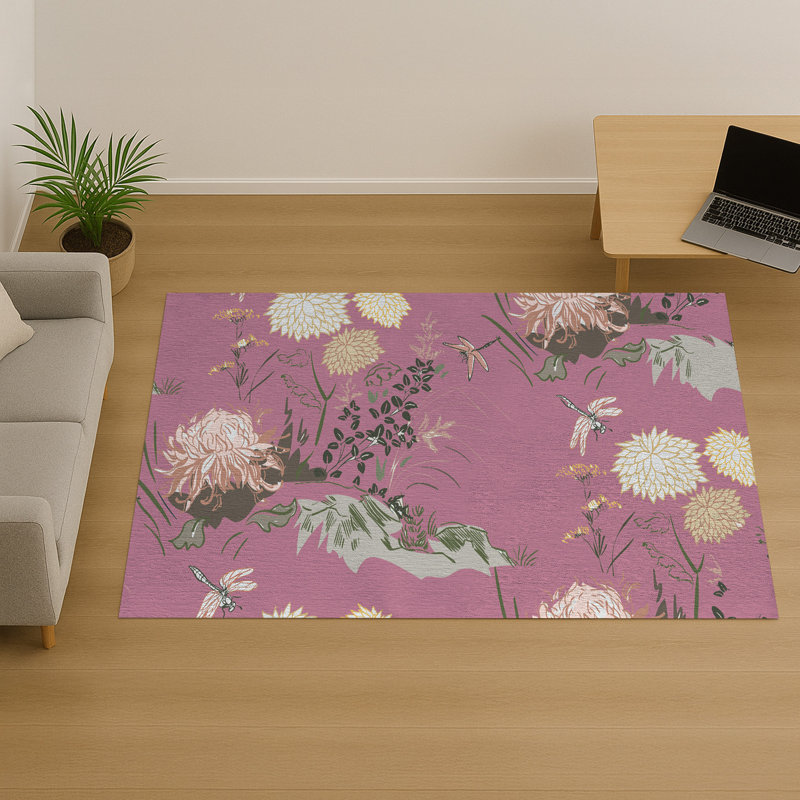 Floral Area Rug, Rectangle 155 x 230 cm