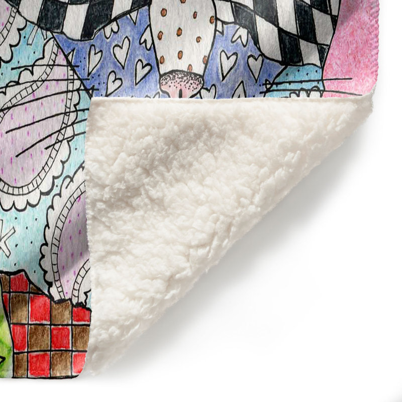  Couverture chat melon d'eau, 68 po x 80 po, Rose clair