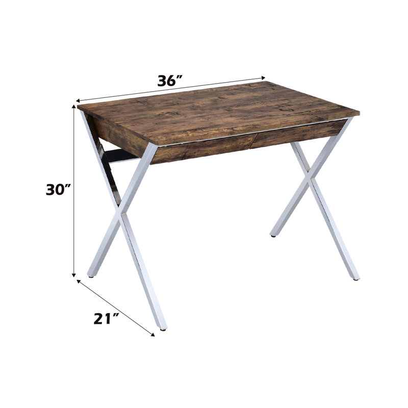 Bureau contemporain en chêne patiné pour la maison - Mobilier de bureau pratique avec poste de travail élégant