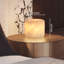 Petite veilleuse à DEL en marbre à petite colonne avec contrôle de vibration, lampe d'appoint rechargeable à 3 niveaux à intensité variable, lampe de chevet en pierre naturelle avec câble de charge USB