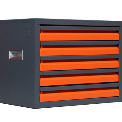 Drill Bit Organizer Cabinet, 5 Drawers, Abs + Steel, Stackable Design, Garage Storage - Drawer Dispenser, Cold Rolled Steel Build, 15.7"L X 9.4"W 11.8"H, And Smooth Pull For Construction Workers