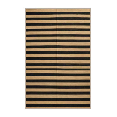 Machine Washable Horizontal Stripes Beige Area Rug