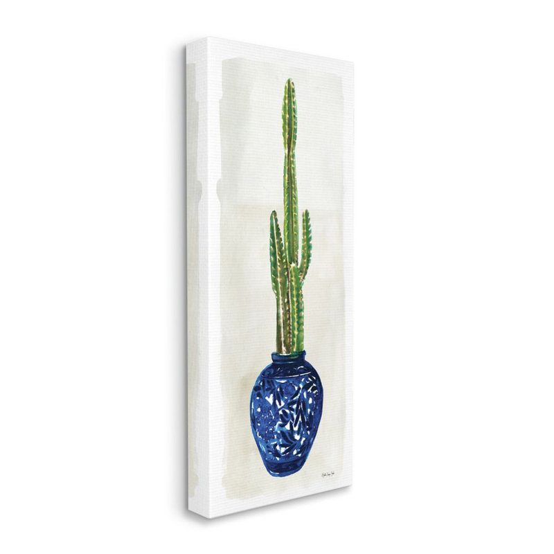 «Succulent Still Life Tall Prickly Cactus» par Stellar Design Studio - impression d'art graphique, Toile tendue