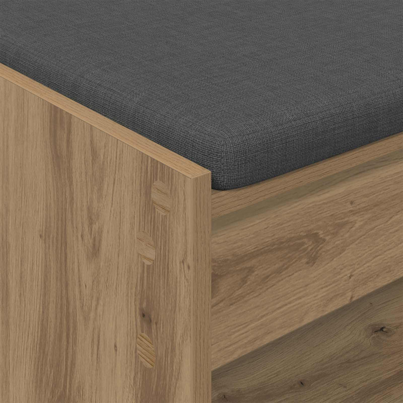Storage Bench, Artisan Oak, 45 cm H x 83 cm L x 38 cm D