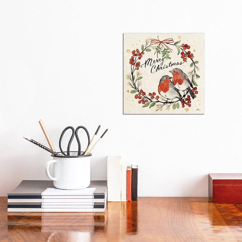 Christmas Lovebirds V by Janelle Penner - Wrapped Canvas Print, 30.48 cm H x 30.48 cm W