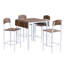 Ensemble de table de salle à manger à hauteur de comptoir 5 pièces Farmhouse avec chaises confortables pour 4 personnes
