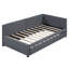 Lit de jour rembourré en lin avec couchette, lit gigogne confortable en tissu, structure, aucun sommier requis-418059186