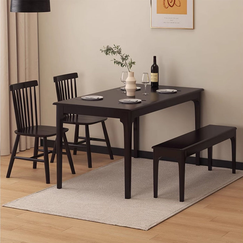 Sturdy and durable solid wood table sets, Black