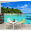 Murale auto-adhésive moderne pour la chambre à coucher Peel and Stick L 69 "x l 96" avec imprimé d'îles tropicales
