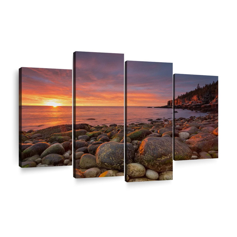 Ensemble 4 pièces Sunrise At Acadia National Park, H 22 po x l 36 po x P 1 po