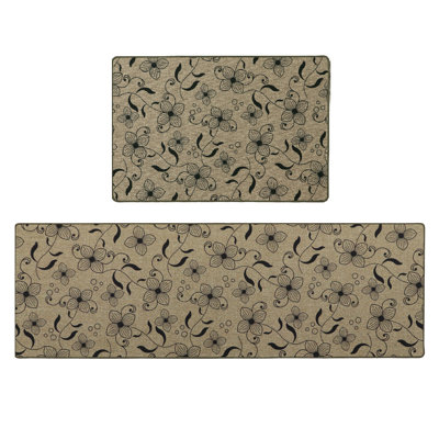 Non-Slip Floral Doormat