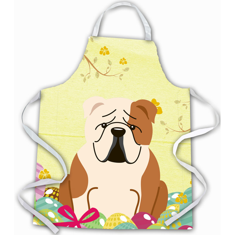 Tablier œufs de pâques, Bouledogue anglais, Blond / brun clair / crème