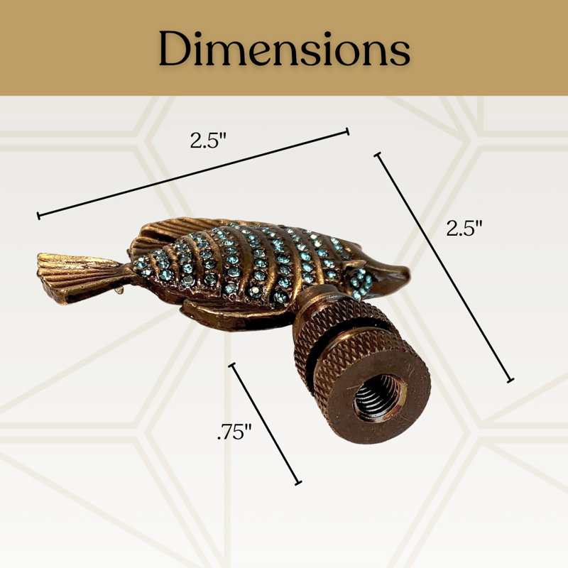 Royal Designs, Inc. F-5103AB-1 Fleuron émeraude en forme de fleuron, laiton antique