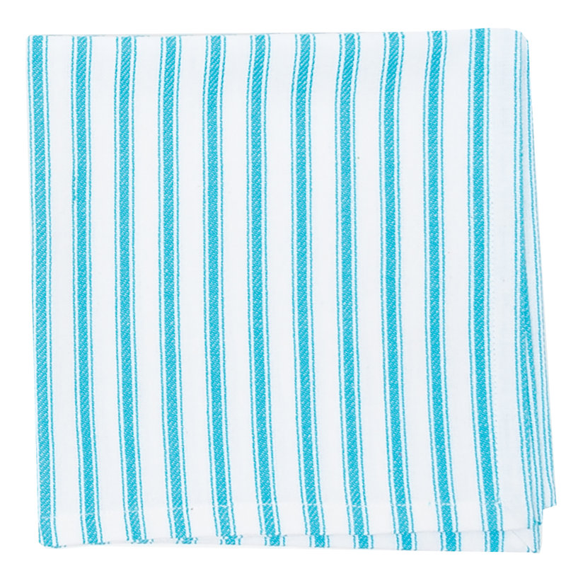 Serviette en coton 18 po ticking stripe Clarksdale, Turquoise