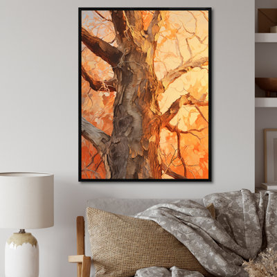 Tree Sycamores Peach Collage, reproduction d'art sur toile