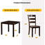 Ensemble de table de salle à manger cinq pièces avec table carrée et chaises à dossier en lattes, 4 chaises avec 1 table pour la salle à manger-129760009-129760010-129760011-129760012-129760016
