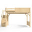 Grand lit mezzanine en bois avec garde-robe et tablettes de rangement intégrées-2071252325-2071252314