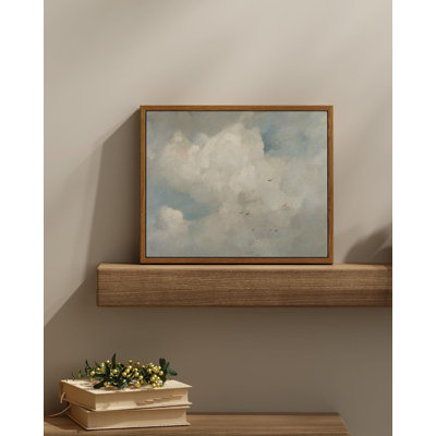 Sky Cloud Bird Vintage Framed Wall Art
